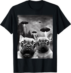 Frenchie UFO Selfie - Funny French Bulldog Alien Gift Unisex T-Shirt